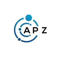 APZ letter logo design on black background. APZ creative initials letter logo concept. APZ letter design. vector