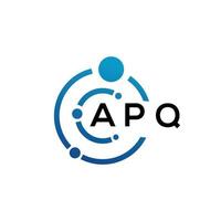 APQ letter logo design on black background. APQ creative initials letter logo concept. APQ letter design. vector