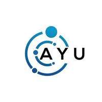 AYU letter logo design on black background. AYU creative initials letter logo concept. AYU letter design. vector