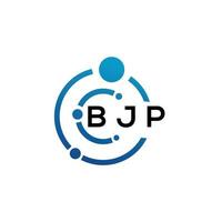 diseño de logotipo de letra bjp sobre fondo blanco. concepto de logotipo de letra de iniciales creativas bjp. diseño de letras bjp. vector