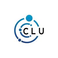 diseño de logotipo de letra clu sobre fondo blanco. clu concepto creativo del logotipo de la letra de las iniciales. diseño de letras clu. vector