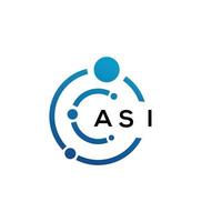 ASI letter logo design on black background. ASI creative initials letter logo concept. ASI letter design. vector