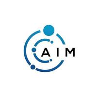 AIM letter logo design on black background. AIM creative initials letter logo concept. AIM letter design. vector