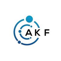 diseño de logotipo de letra akf sobre fondo negro. concepto de logotipo de letra de iniciales creativas akf. diseño de letras akf. vector