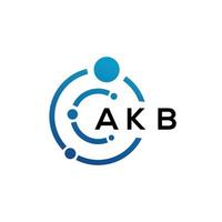 diseño de logotipo de letra akb sobre fondo negro. concepto de logotipo de letra de iniciales creativas akb. diseño de letras akb. vector