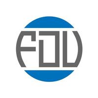 diseño de logotipo de letra fdu sobre fondo blanco. concepto de logotipo de círculo de iniciales creativas fdu. diseño de letras fdu. vector