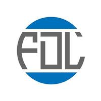 diseño de logotipo de letra fdl sobre fondo blanco. concepto de logotipo de círculo de iniciales creativas fdl. diseño de letras fdl. vector