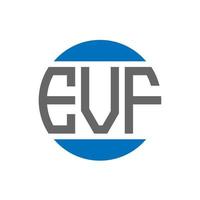 diseño de logotipo de letra evf sobre fondo blanco. concepto de logotipo de círculo de iniciales creativas evf. diseño de letras evf. vector