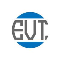 diseño de logotipo de letra evt sobre fondo blanco. concepto de logotipo de círculo de iniciales creativas evt. diseño de letras evt. vector