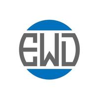 diseño de logotipo de letra ewd sobre fondo blanco. concepto de logotipo de círculo de iniciales creativas de ewd. diseño de letras ewd. vector