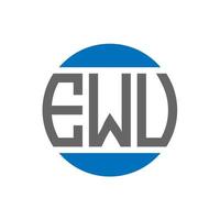 diseño de logotipo de letra ewu sobre fondo blanco. concepto de logotipo de círculo de iniciales creativas de ewu. diseño de letras ewu. vector