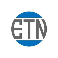 diseño de logotipo de letra etn sobre fondo blanco. etn concepto de logotipo de círculo de iniciales creativas. diseño de letras etn. vector