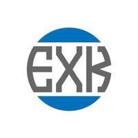 diseño de logotipo de letra exk sobre fondo blanco. concepto de logotipo de círculo de iniciales creativas exk. exk diseño de letras. vector