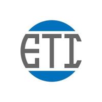 diseño de logotipo de letra eti sobre fondo blanco. concepto de logotipo de círculo de iniciales creativas de eti. diseño de letras eti. vector