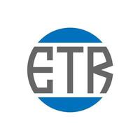 diseño de logotipo de letra etr sobre fondo blanco. etr concepto de logotipo de círculo de iniciales creativas. diseño de letras etr. vector