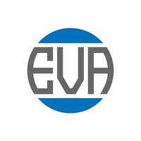 diseño de logotipo de letra eva sobre fondo blanco. concepto de logotipo de círculo de iniciales creativas de eva. diseño de letras eva. vector