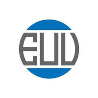 EUU letter logo design on white background. EUU creative initials circle logo concept. EUU letter design. vector