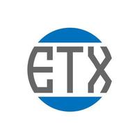 diseño de logotipo de letra etx sobre fondo blanco. etx creative initials circle logo concepto. diseño de letras etx. vector
