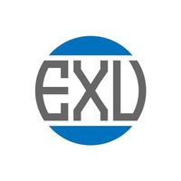 diseño de logotipo de letra exu sobre fondo blanco. concepto de logotipo de círculo de iniciales creativas exu. diseño de letras exu. vector