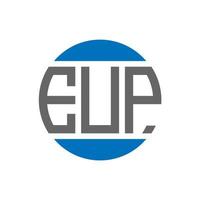 diseño de logotipo de letra eup sobre fondo blanco. concepto de logotipo de círculo de iniciales creativas eup. diseño de letra eup. vector