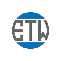 diseño de logotipo de letra etw sobre fondo blanco. concepto de logotipo de círculo de iniciales creativas etw. diseño de letra etw. vector