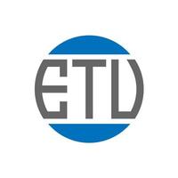 diseño de logotipo de letra etu sobre fondo blanco. etu creative iniciales círculo logo concepto. diseño de letras etu. vector