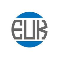 diseño de logotipo de letra euk sobre fondo blanco. concepto de logotipo de círculo de iniciales creativas euk. diseño de letras euk. vector