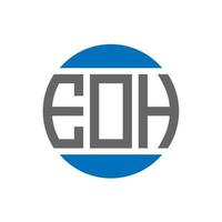 diseño del logotipo de la letra eoh sobre fondo blanco. eoh concepto de logotipo de círculo de iniciales creativas. diseño de letras eoh. vector