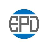 diseño de logotipo de letra epd sobre fondo blanco. concepto de logotipo de círculo de iniciales creativas de epd. diseño de letras epd. vector