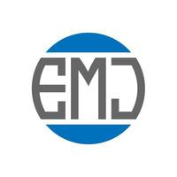 EMJ letter logo design on white background. EMJ creative initials circle logo concept. EMJ letter design. vector