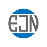 diseño del logotipo de la letra ejn sobre fondo blanco. concepto de logotipo de círculo de iniciales creativas ejn. diseño de carta ejn. vector