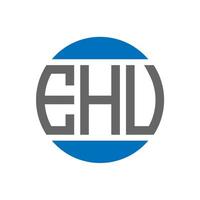 EHU letter logo design on white background. EHU creative initials circle logo concept. EHU letter design. vector