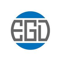 diseño de logotipo de letra egd sobre fondo blanco. concepto de logotipo de círculo de iniciales creativas egd. diseño de letras egd. vector