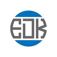 diseño de logotipo de letra edk sobre fondo blanco. concepto de logotipo de círculo de iniciales creativas de edk. diseño de letras edk. vector