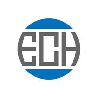 diseño de logotipo de letra ech sobre fondo blanco. concepto de logotipo de círculo de iniciales creativas de ech. cada diseño de letra. vector