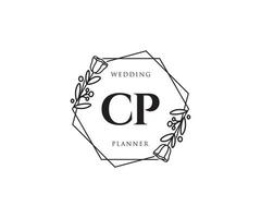 Initial CP feminine logo. Usable for Nature, Salon, Spa, Cosmetic and Beauty Logos. Flat Vector Logo Design Template Element.