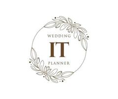 colección de logotipos de monograma de boda con letras iniciales, plantillas florales y minimalistas modernas dibujadas a mano para tarjetas de invitación, guardar la fecha, identidad elegante para restaurante, boutique, café en vector