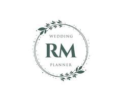 RM Initials letter Wedding monogram logos collection, hand drawn modern minimalistic and floral templates for Invitation cards, Save the Date, elegant identity for restaurant, boutique, cafe in vector