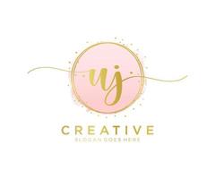 Initial UJ feminine logo. Usable for Nature, Salon, Spa, Cosmetic and Beauty Logos. Flat Vector Logo Design Template Element.