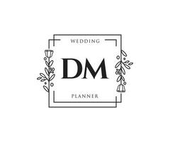 Initial DM feminine logo. Usable for Nature, Salon, Spa, Cosmetic and Beauty Logos. Flat Vector Logo Design Template Element.