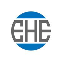 diseño del logotipo de la letra ehe sobre fondo blanco. ehe concepto de logotipo de círculo de iniciales creativas. ehe diseño de letras. vector