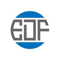 diseño de logotipo de letra edf sobre fondo blanco. concepto de logotipo de círculo de iniciales creativas edf. diseño de letras edf. vector