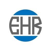 EHR letter logo design on white background. EHR creative initials circle logo concept. EHR letter design. vector
