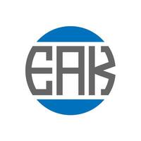 diseño de logotipo de letra eak sobre fondo blanco. concepto de logotipo de círculo de iniciales creativas de eak. diseño de letra eak. vector