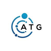 diseño de logotipo de letra atg sobre fondo negro. concepto de logotipo de letra de iniciales creativas atg. diseño de letras atg. vector
