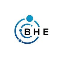 diseño de logotipo de letra bhe sobre fondo blanco. concepto de logotipo de letra de iniciales creativas bhe. bhe diseño de letras. vector