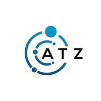 ATZ letter logo design on black background. ATZ creative initials letter logo concept. ATZ letter design. vector