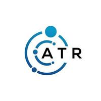 diseño de logotipo de letra atr sobre fondo negro. concepto de logotipo de letra de iniciales creativas atr. diseño de letra atr. vector