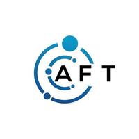 AFT letter logo design on black background. AFT creative initials letter logo concept. AFT letter design. vector