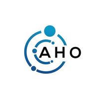 diseño de logotipo de letra aho sobre fondo negro. concepto de logotipo de letra de iniciales creativas aho. diseño de letras aho. vector